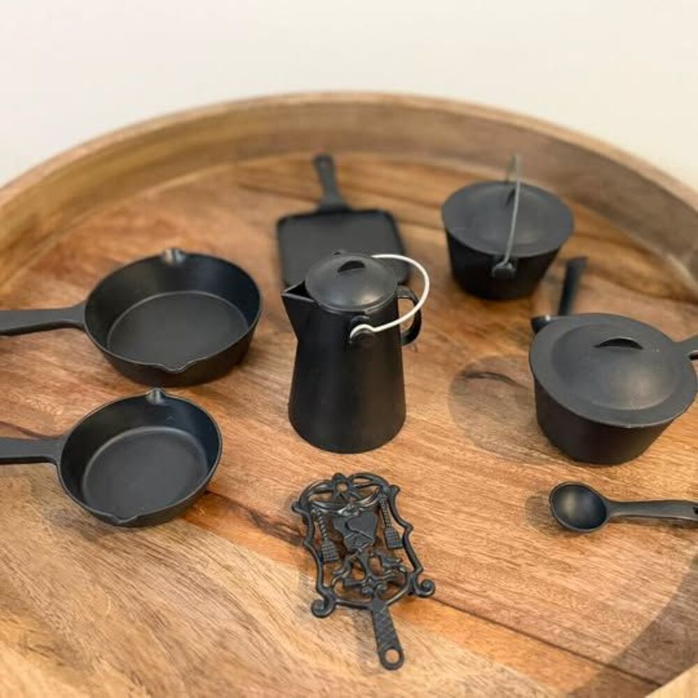 Miniature Cast Iron look (plastic) Cookware Set
